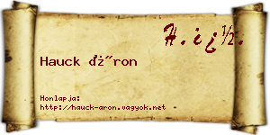 Hauck Áron névjegykártya